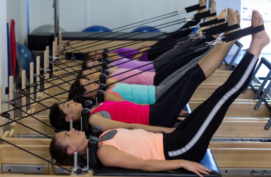 Women working out together in a gym